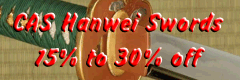 15% Off CAS Hanwei Swords